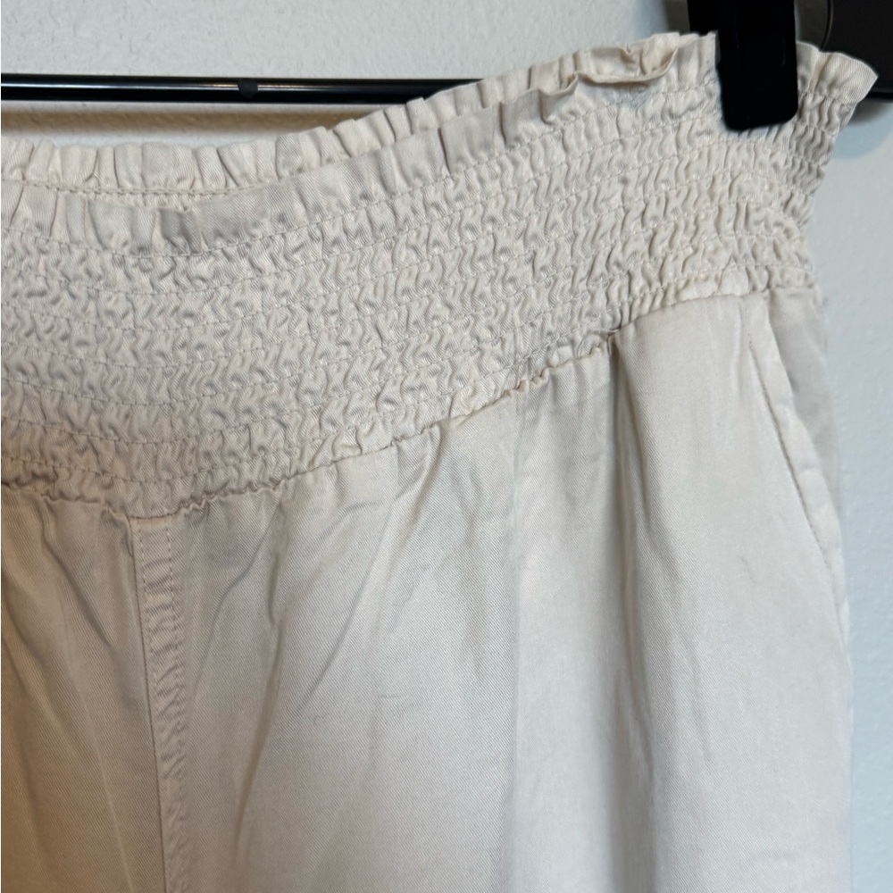 Calvin Klein Women's Cream Wide Leg Pants Tencel Size Large NWT - Picture 2 of 12